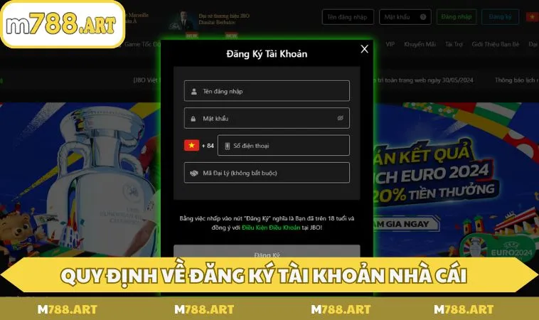 dieu khoan su dung m788 ve tao tai khoan nha cai Điều khoản sử dụng M788 về tạo tài khoản nhà cái